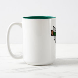 15 ozホワイトコーヒーマグと緑のインテリア ツートーンマグカップ