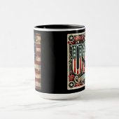15 OZ 愛国的なデザインのコーヒーマグ マグカップ (中央)