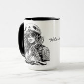 15 oz「道が終わるところが、旅の始まり」コーヒーマグ マグカップ (正面左)