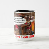 15 oz 2トーンマグ。ハッピーアニバーサリー。オランウータン マグカップ (中央)