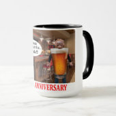 15 oz 2トーンマグ。ハッピーアニバーサリー。オランウータン マグカップ (正面右)