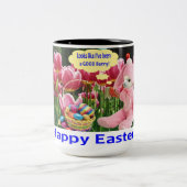 15 oz 2トーンマグ。ハッピーイースターアルパカ ツートーンマグカップ (中央)