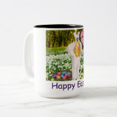 15 oz 2トーンマグ。ハッピーイースター. klipspringer/b ツートーンマグカップ (正面左)