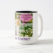 15 oz 2トーンマグ。ハッピーイースター. klipspringer/b ツートーンマグカップ (正面右)