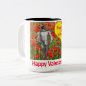 15 oz 2トーンマグ。ハッピーバレンタインデー。黒 ツートーンマグカップ (正面左)