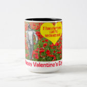 15 oz 2トーンマグ。ハッピーバレンタインデー。黒 ツートーンマグカップ (中央)