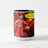 15 oz 2トーンマグ。新年中国のおめでとう ツートーンマグカップ (中央)