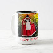 15 oz 2トーンマグ。母の日おめでとう。 ツートーンマグカップ (正面左)