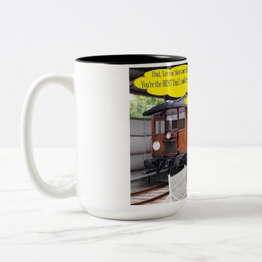 15 oz 2トーンマグ。父の日おめでとう。 ツートーンマグカップ (左)