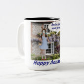 15 oz 2トーンマグ。Happy Anniversary. bunny/dor ツートーンマグカップ (正面左)