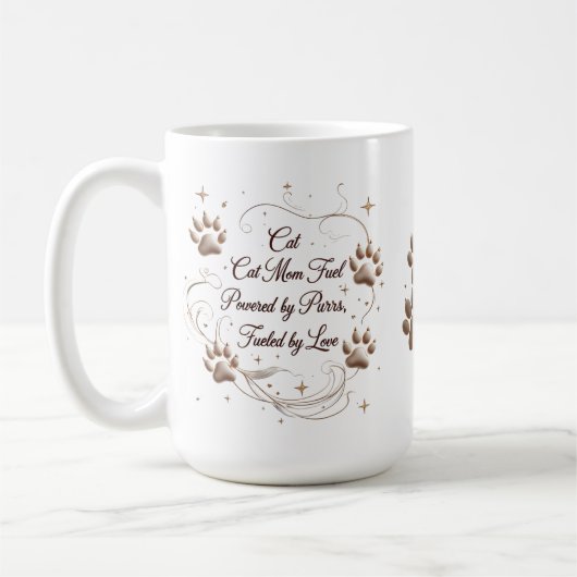 15 oz Cat Mom Mug – 電源バイプル、燃料 コーヒーマグカップ (左)