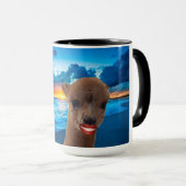 15 oz coffee mug alpaca onビーチ感謝してい, you マグカップ (正面右)