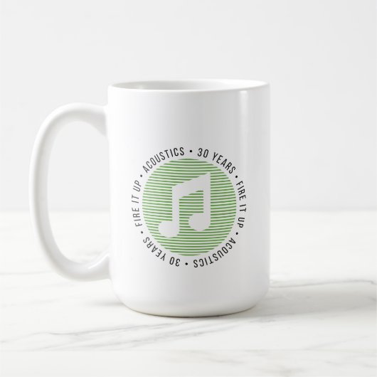 15 oz mug 30年の音楽ノート+エイリアン コーヒーマグカップ (左)
