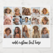 15 Photo Collage Grid – スクリプト文字-白黒 ビールラベル (シングルラベル)