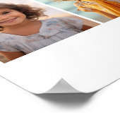 15 Photo Collage Grid – スクリプト文字-白黒 ポスター (角)