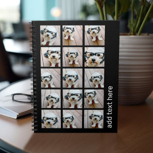 15 Photo Collage with san serif文字-白黒 ノートブック