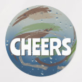 15-set Earthy Green, Brown & Beige Brushstrokes ラベル (デザイン2)