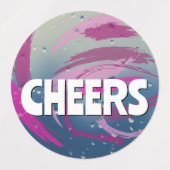 15-set Fuchsia & Soft Pink Brushstrokes ラベル (デザイン2)