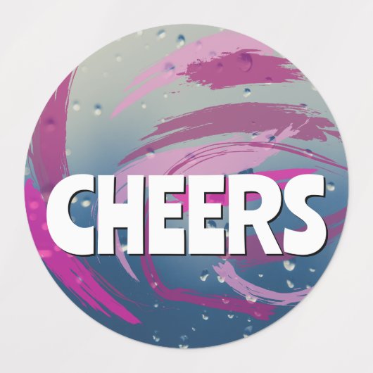 15-set Fuchsia & Soft Pink Brushstrokes ラベル (デザイン2)