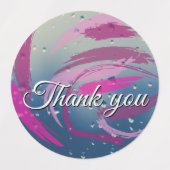 15-set Fuchsia & Soft Pink Brushstrokes ラベル (デザイン1)