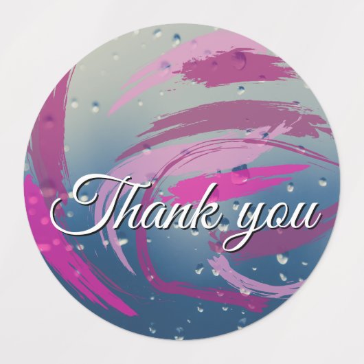 15-set Fuchsia & Soft Pink Brushstrokes ラベル (デザイン1)