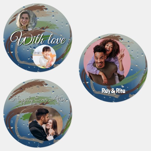 15-set Green, Brown & Beige Earthy Brushstrokes ラベル (グループ)