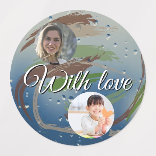 15-set Green, Brown & Beige Earthy Brushstrokes ラベル (デザイン1)