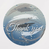 15-set Monochrome Black, White & Gray Brushstrokes ラベル (デザイン1)