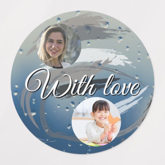 15-set Photo Black, White & Gray Brushstrokes ラベル (デザイン1)