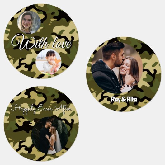 15-set Photo Camouflage Green, Brown, Tan & Black ラベル (グループ)