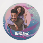 15-set Photo Fuchsia & Soft Pink Brushstrokes ラベル (デザイン2)