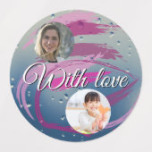 15-set Photo Fuchsia & Soft Pink Brushstrokes ラベル (デザイン1)