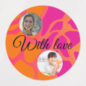 15-set Photo Orange and Hot Pink Gradient Assorted ラベル (デザイン1)