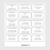 15 Simple Individual Guest Name Address シール (シート)