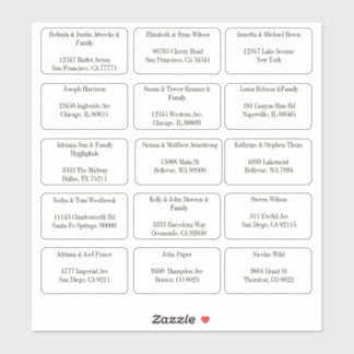 15 Simple Individual Guest Name Address シール