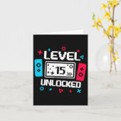 15 Unlocked Gamer 15誕生日ギフトビデオゲームロ カード (黄色い花)