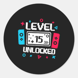 15 Unlocked Gamer 15誕生日ギフトビデオゲームロ ラウンドシール