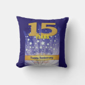 15 Year CUSTOM NAME 12 Step Anniversary Big Number クッション (正面)