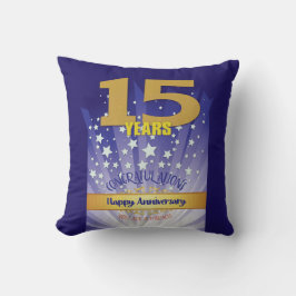 15 Year CUSTOM NAME 12 Step Anniversary Big Number クッション