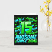 15 Year Old For Boys 15th Birthday Boy 15 Year Old カード (黄色い花)