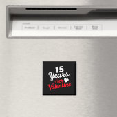 15 Years Her Valentine _ Anniversary Couples Valen マグネット (インサイチュ (食洗機))