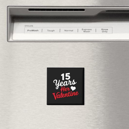 15 Years Her Valentine _ Anniversary Couples Valen マグネット (インサイチュ (食洗機))
