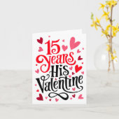 15 Years His Valentine _ Anniversary Couples Valen カード (黄色い花)