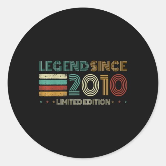 15 Years Old Legend Since 2010 15th Birthday  ラウンドシール (正面)