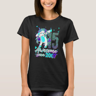 15 Years Old Unicorn Dabbing 15th Birthday Unicorn Tシャツ