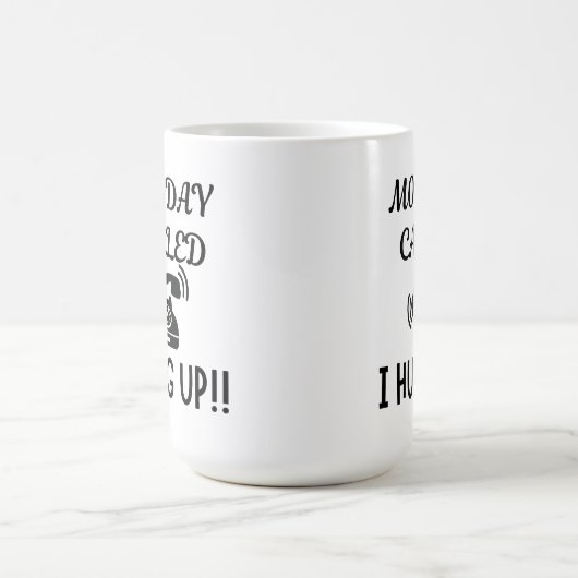 15OZセラミックつるマグを呼び出した月曜日 コーヒーマグカップ (中央)