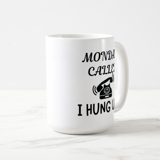 15OZセラミックつるマグを呼び出した月曜日 コーヒーマグカップ (正面右)