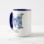 15oz 青花モノグラムコーヒーマグ マグカップ (正面左)