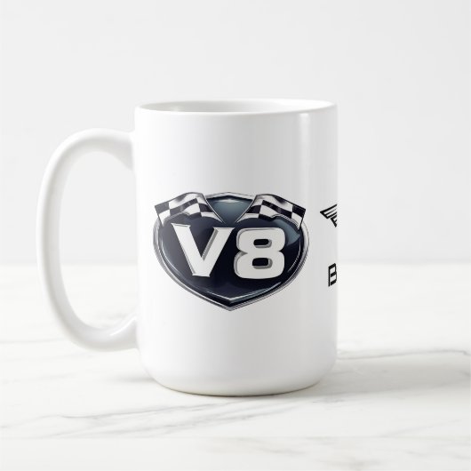 15oz Coffee Mag V8ロゴ&ホースウィング コーヒーマグカップ (左)