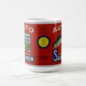 15oz. mugヴィンテージカナダのサーモンラベル コーヒーマグカップ (中央)